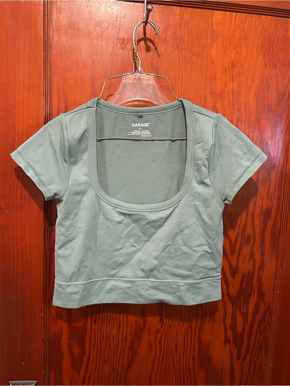Green garage crop top